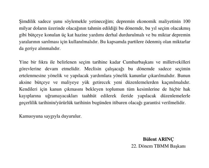 Bülent Arınç'tan önemli deprem ve seçim açıklamaları HABERLER, Ekonomi Haberleri, Gündemdekiler Rota Borsa