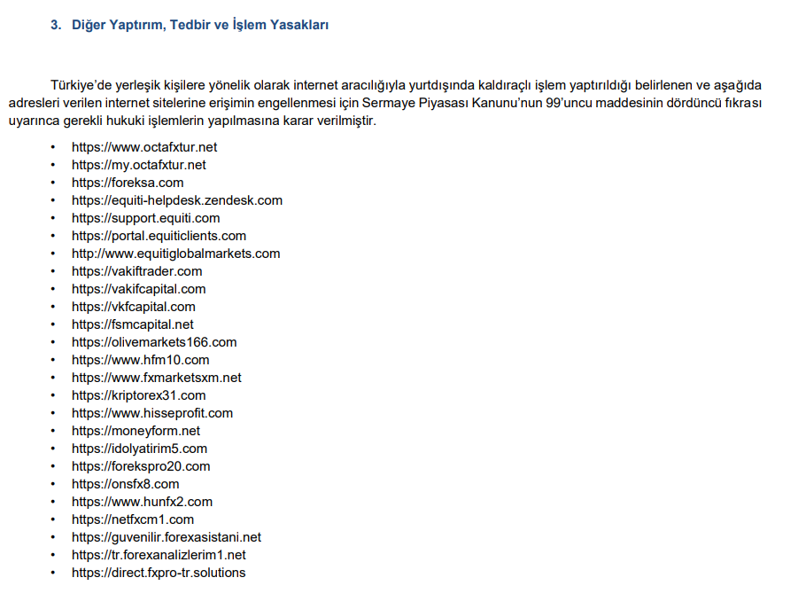 SPK'dan 25 izinsiz siteye erişim engeli | Rota Borsa