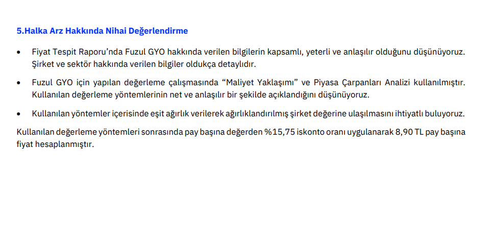 Gedik Yatırım'dan Fuzul GYO (FZLGY) halka arz fiyatı yorumu HABERLER, Gündemdekiler, Şirket Haberleri Rota Borsa