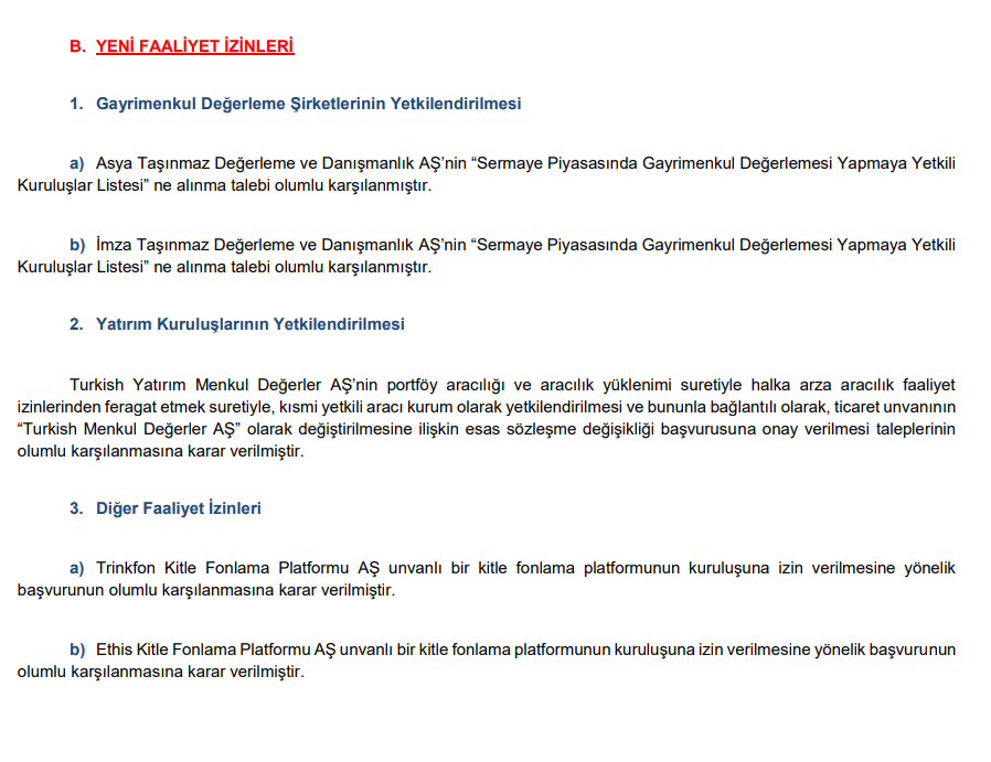 SPK yeni bültenini yayınladı! İşte tüm kararlar | Rota Borsa