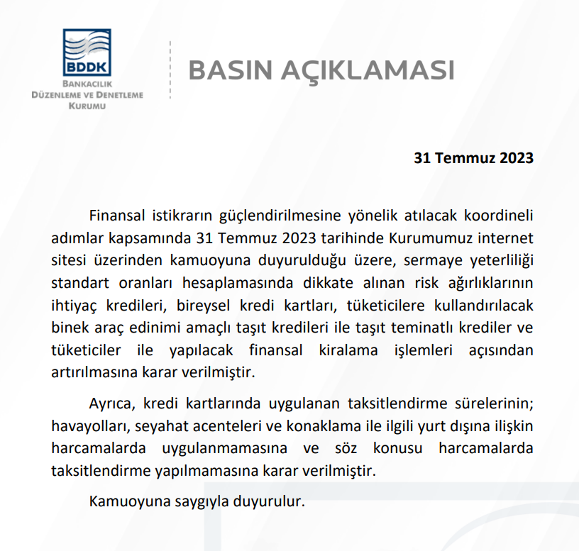 BDDK'dan havayolu, seyahat acenteleri ve konaklama harcamaları hakkında kritik karar! | Rota Borsa