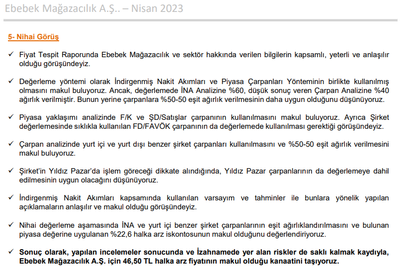 Halk Yatırım'dan Ebebek (EBEBK) halka arz fiyatı yorumu! | Rota Borsa