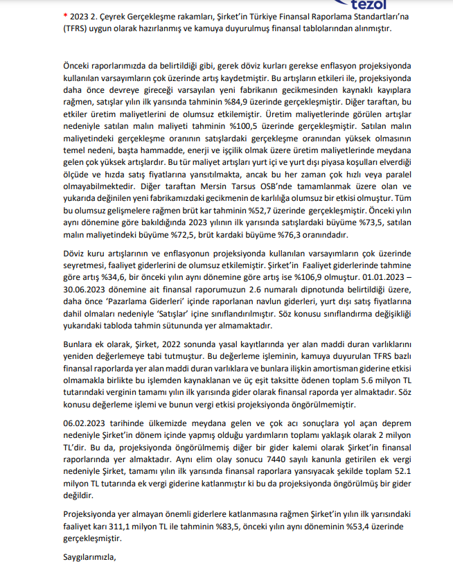 Europap Tezol Kağıt satış ve kâr rakamları, tahminlerin üzerinde gerçekleşti! | Rota Borsa