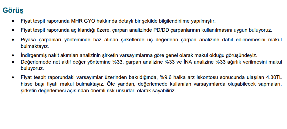 Ata Yatırım'dan MHR GYO (MHRGY) halka arz fiyatı yorumu HABERLER, Gündemdekiler, Şirket Haberleri Rota Borsa