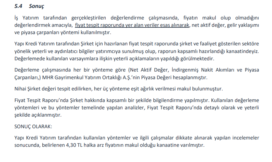 İş Yatırım'dan MHR GYO (MHRGY) halka arz fiyatı yorumu | Rota Borsa