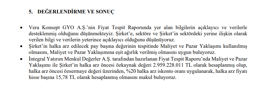 Marbaş Menkul'den Vera Konsept GYO (VRGYO) halka arz fiyatı yorumu HABERLER, Gündemdekiler, Şirket Haberleri Rota Borsa