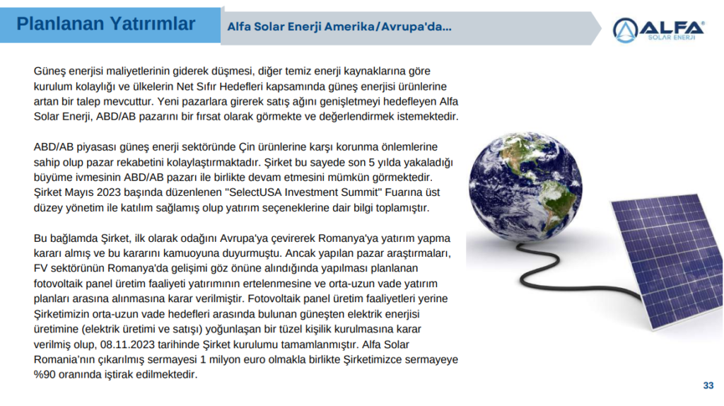 Alfa Solar Enerji (ALFAS) 2023 yılı beklentilerini ve yatırım planlarını açıkladı! HABERLER, Gündemdekiler, Şirket Haberleri Rota Borsa