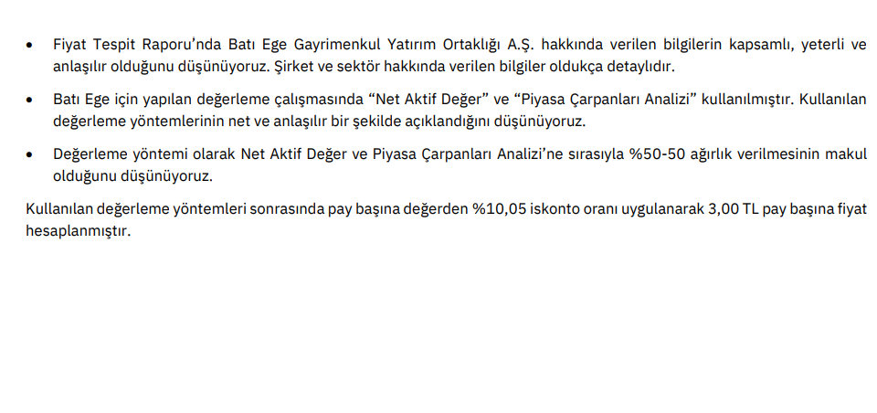 Gedik Yatırım'dan Batı Ege GYO (BEGYO) halka arz fiyatı yorumu | Rota Borsa