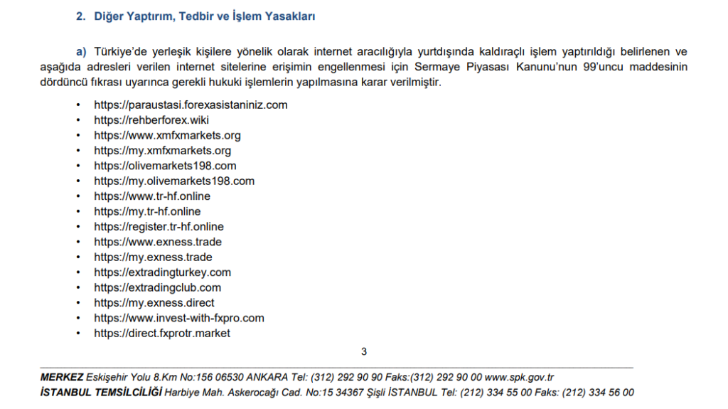 SPK açıkladı! Bu 48 siteye yasak geliyor! spk bülteni ne zaman Rota Borsa