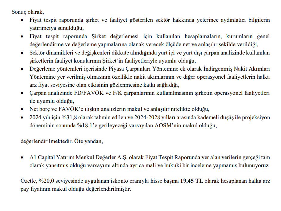 A1 Capital'den Alves Kablo (ALVES) halka arz fiyatı yorumu | Rota Borsa A1 Capital'den Alves Kablo (ALVES) halka arz fiyatı yorumu | Rota Borsa