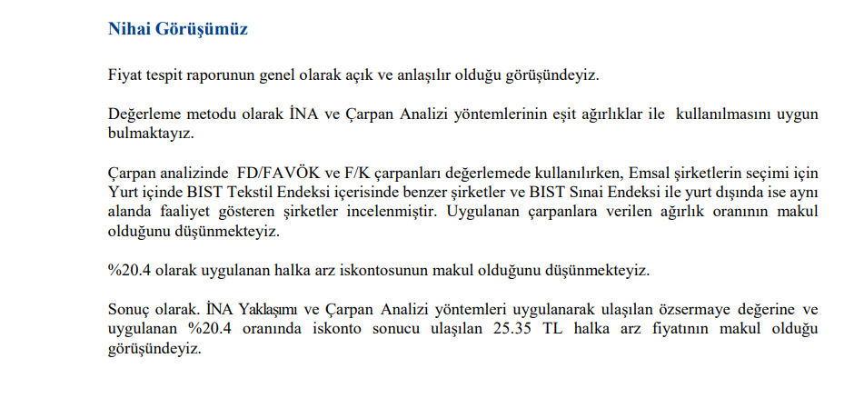 Yatırım Finansman'dan Artemis Halı (ARTMS) halka arz fiyatı yorumu | Rota Borsa