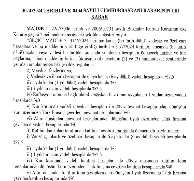 Mevduat faizleri ve fonlar ile ilgili karar Resmi Gazete'de! HABERLER, Ekonomi Haberleri, Gündemdekiler, Piyasa Haberleri Rota Borsa