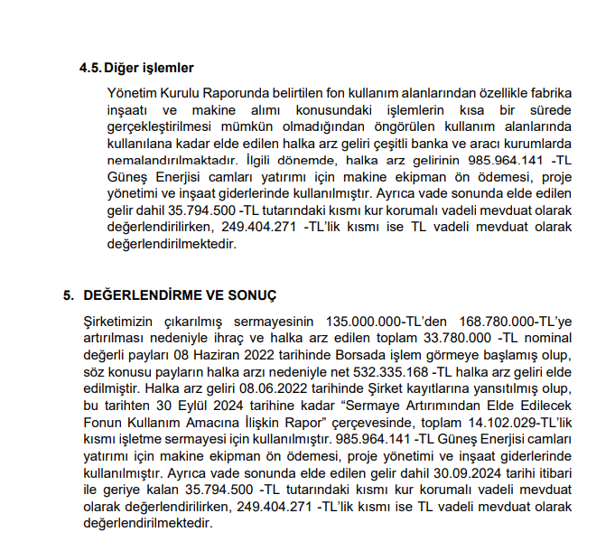 Europen Endüstri (EUREN) sermaye artırımı gelirinin kullanım yerlerini açıkladı HABERLER, Gündemdekiler, Şirket Haberleri Rota Borsa