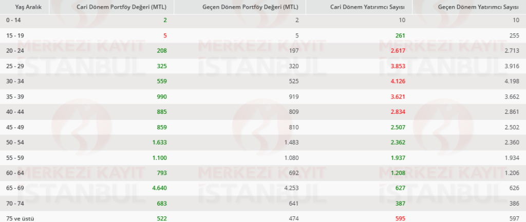 Hisse senedi piyasası yaş grupları bazında yatırımcı istatistikleri açıklandı HABERLER, Gündemdekiler, Piyasa Haberleri Rota Borsa