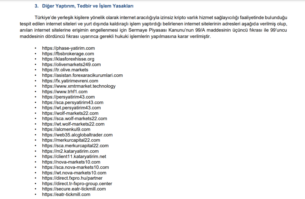 SPK’dan tam 28 internet sitesine erişim engeli kararı HABERLER, Gündemdekiler, Piyasa Haberleri Rota Borsa