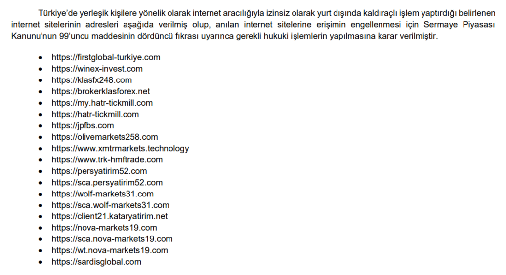 SPK’dan 19 internet sitesine erişim engeli kararı | Rota Borsa