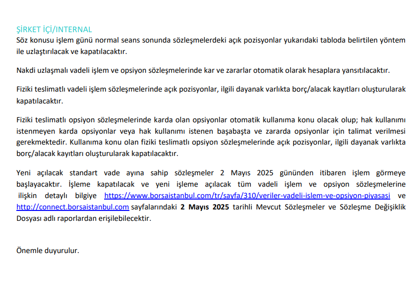 Vade süreçlerine dair belgeler