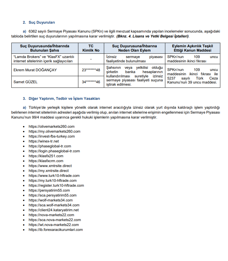 SPK Bülteni: 2 sermaye artırımı, para cezası, suç duyurusu ve işlem yasağı kararları! | Rota Borsa