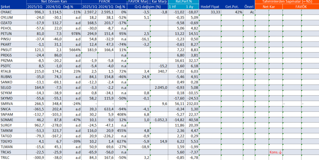 Bilanço açıklayan 124 şirket | Rota Borsa
