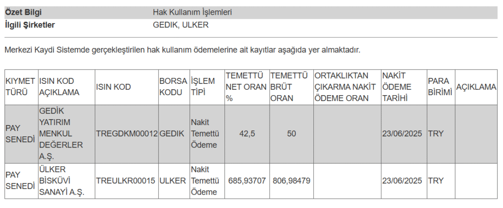 2 şirketin temettü ödemesi hakkında açıklama | Rota Borsa