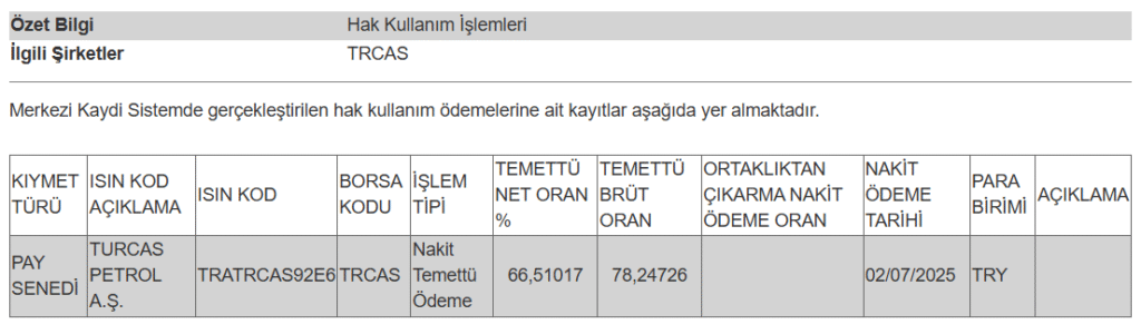 Bir şirketin temettü ödemesi hakkında açıklama | Rota Borsa