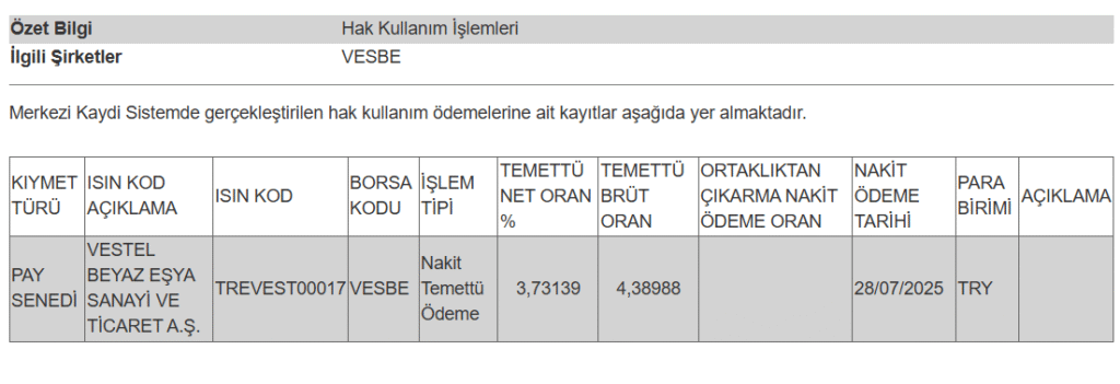 Bir şirketin temettü ödemesi hakkında açıklama | Rota Borsa