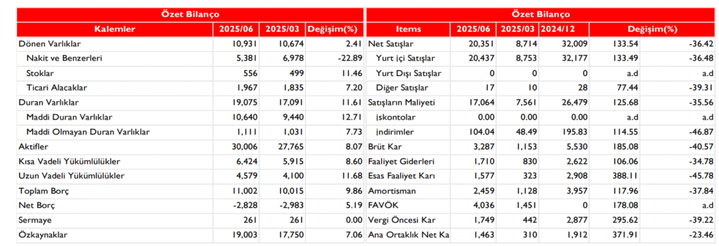 TAB Gıda (TABGD) 2025 2. çeyrek bilanço yorumu | Rota Borsa