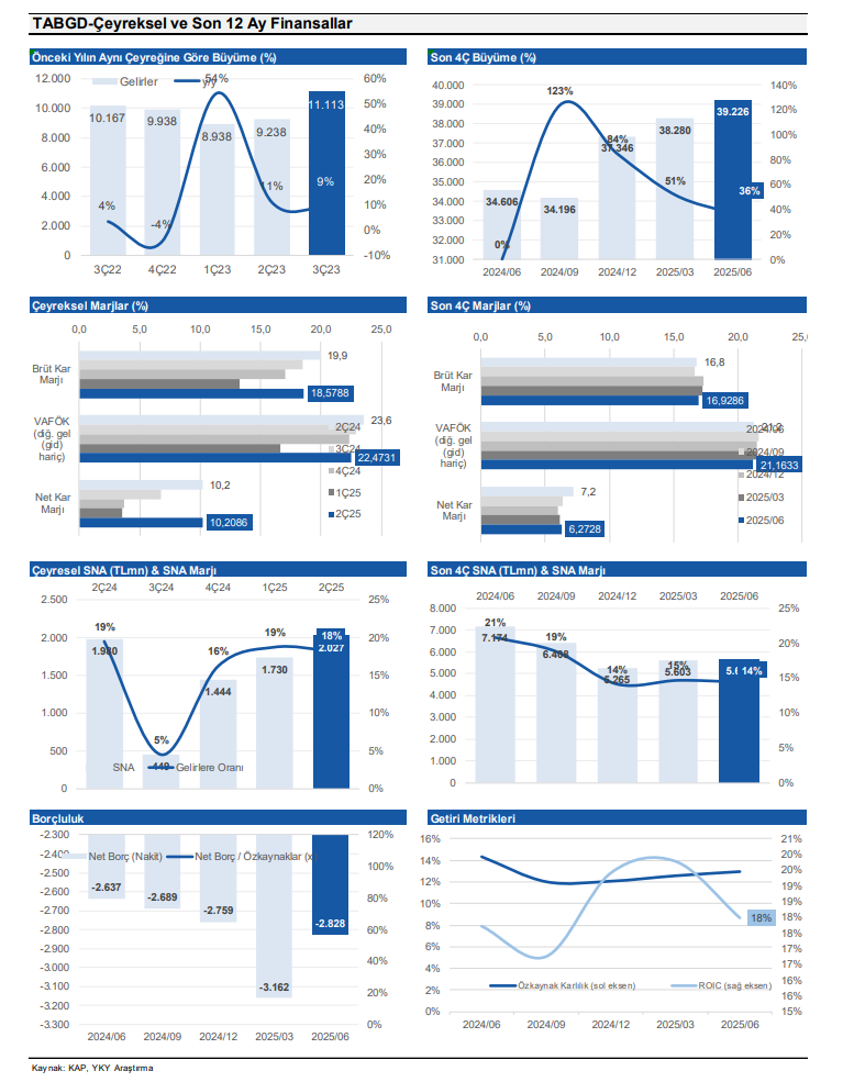TAB Gıda (TABGD) 2025 2. çeyrek bilanço yorumu | Rota Borsa