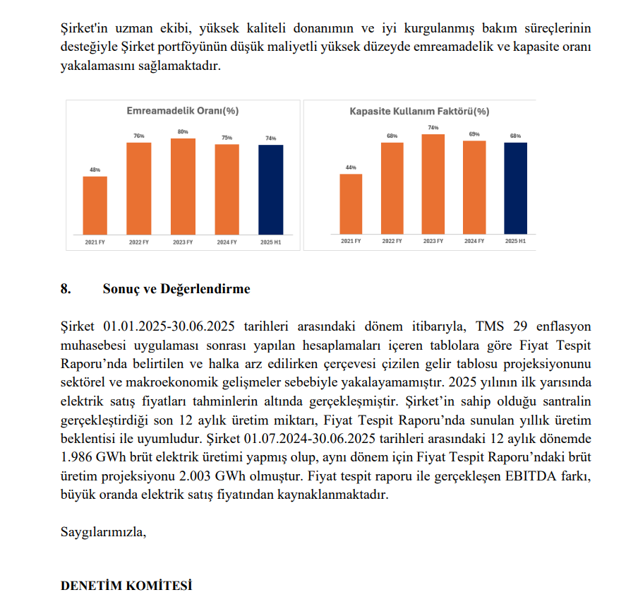 Çates Elektrik finansal tablo