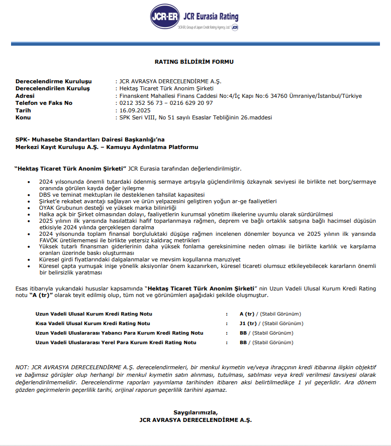 Hektaş (HEKTS) hisse son dakika haberleri | Rota Borsa Hektaş (HEKTS) hisse son dakika haberleri | Rota Borsa