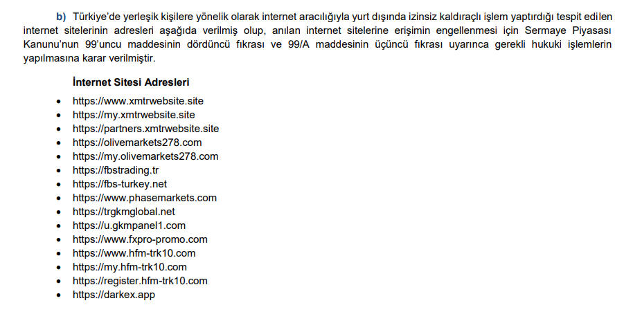 SPK’dan 15 internet sitesi için erişim engeli talebi | Rota Borsa