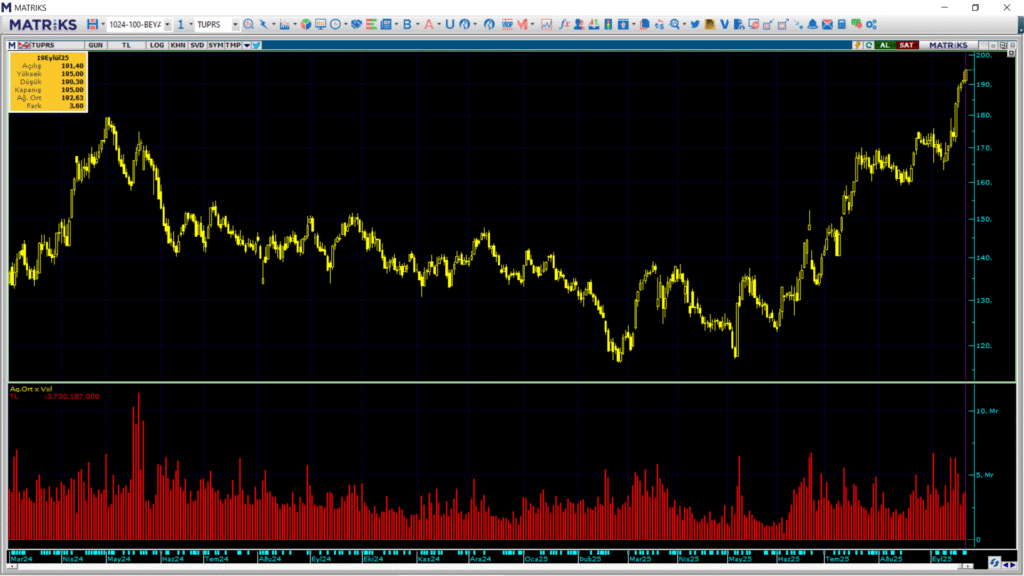 Tüpraş (TUPRS) hisselerinde 3 kurum üzerinden yüklü alım yapıldı | Rota Borsa