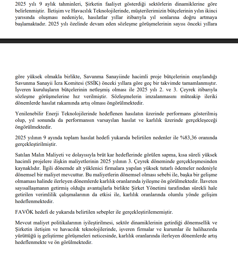 Onur Yüksek Teknoloji (ONRYT) tahmin edilen ve gerçekleşen bilanço rakamlarını açıkladı | Rota Borsa