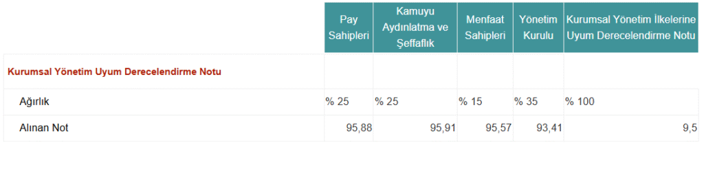 Kurumsal Yönetim Notu Detay