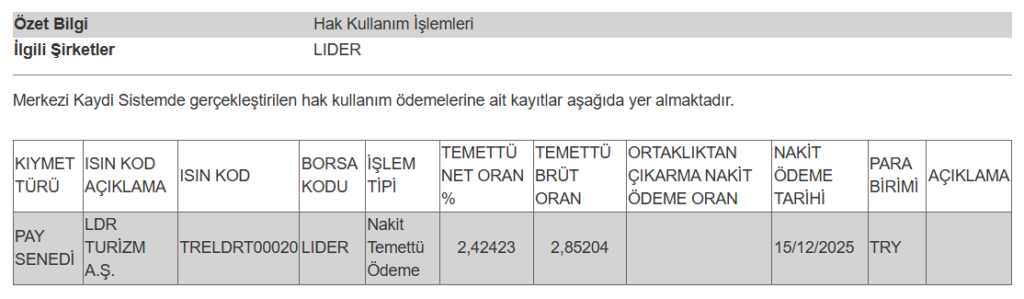 Bir şirketin temettü ödemesi hesaplara yattı | Rota Borsa