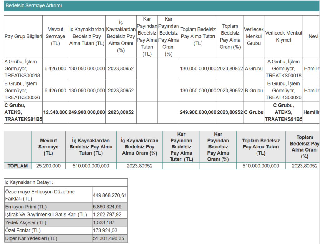 Bir şirket yüzde 376,19 bedelli, yüzde 2023,809 oranında bedelsiz sermaye artırımı kararı aldı | Rota Borsa