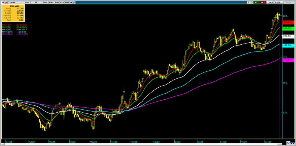Tüpraş (TUPRS) hisseleri için 14 hedef fiyat ve teknik analiz | Rota Borsa