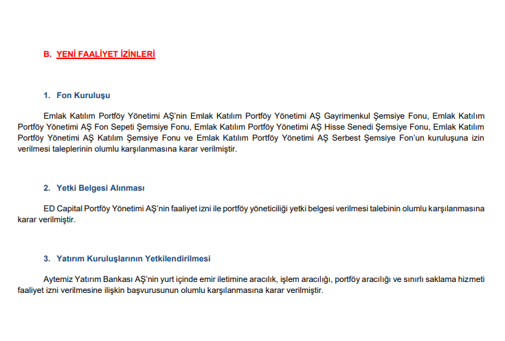 SPK Bülteni: 3 bedelli, 1 bedelsiz sermaye artırımı ve 1 halka arz onayı | Rota Borsa SPK Bülteni: 3 bedelli, 1 bedelsiz sermaye artırımı ve 1 halka arz onayı | Rota Borsa