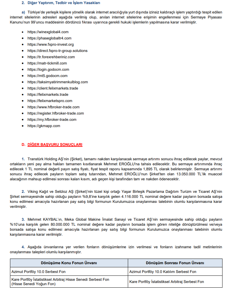 SPK Bülteni: 4 şirkete sermaye artırımı onayı, 2 şirkete ceza kararı | Rota Borsa SPK Bülteni: 4 şirkete sermaye artırımı onayı, 2 şirkete ceza kararı | Rota Borsa