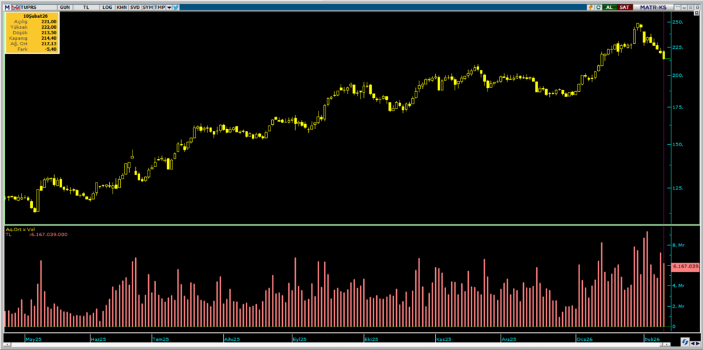 Tüpraş (TUPRS) hisselerinde Bank of America (BofA) üzerinden yüklü satış | Rota Borsa