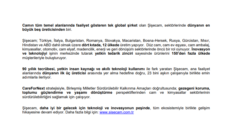 Şişecam'dan (SISE) bilançoya yönelik basın bülteni | Rota Borsa Şişecam'dan (SISE) bilançoya yönelik basın bülteni | Rota Borsa