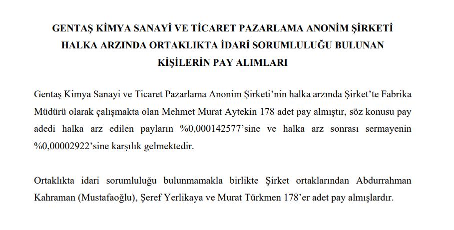 Gentaş Kimya (GENKM) resmi halka arz sonuçları açıklandı! GENKM kaç lot verdi? | Rota Borsa Gentaş Kimya (GENKM) resmi halka arz sonuçları açıklandı! GENKM kaç lot verdi? | Rota Borsa