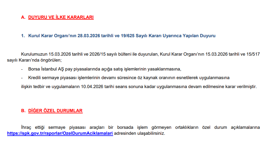 SPK’dan borsa için yeni kararlar | Rota Borsa