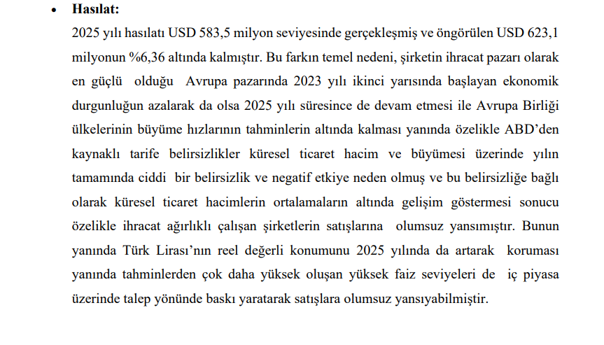 Mega Metal (MEGMT) tahmin edilen ve gerçekleşen bilanço rakamlarını açıkladı | Rota Borsa