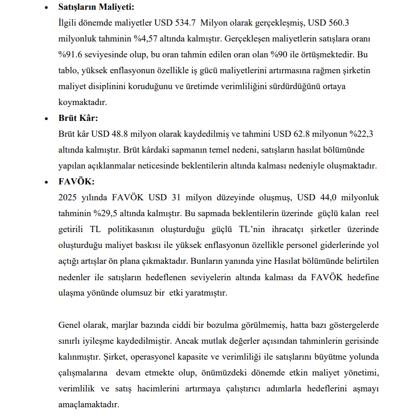 Mega Metal (MEGMT) tahmin edilen ve gerçekleşen bilanço rakamlarını açıkladı | Rota Borsa