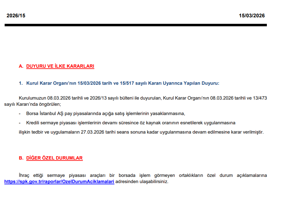 SPK’dan borsa için yeni kararlar | Rota Borsa SPK’dan borsa için yeni kararlar | Rota Borsa