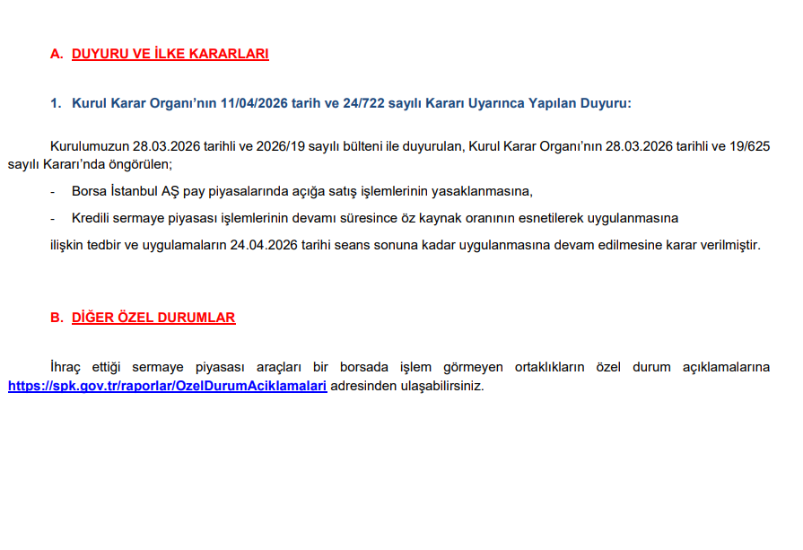 SPK’dan borsa için yeni kararlar | Rota Borsa