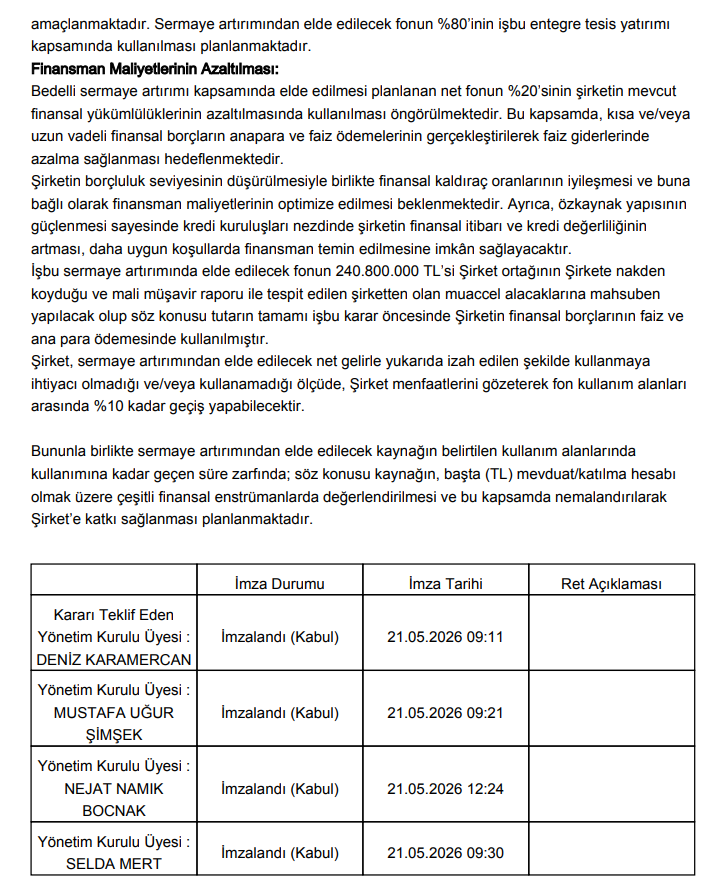 Alves Kablo (ALVES) bedelli sermaye artırımı gelirinin kullanım yerlerini açıkladı | Rota Borsa