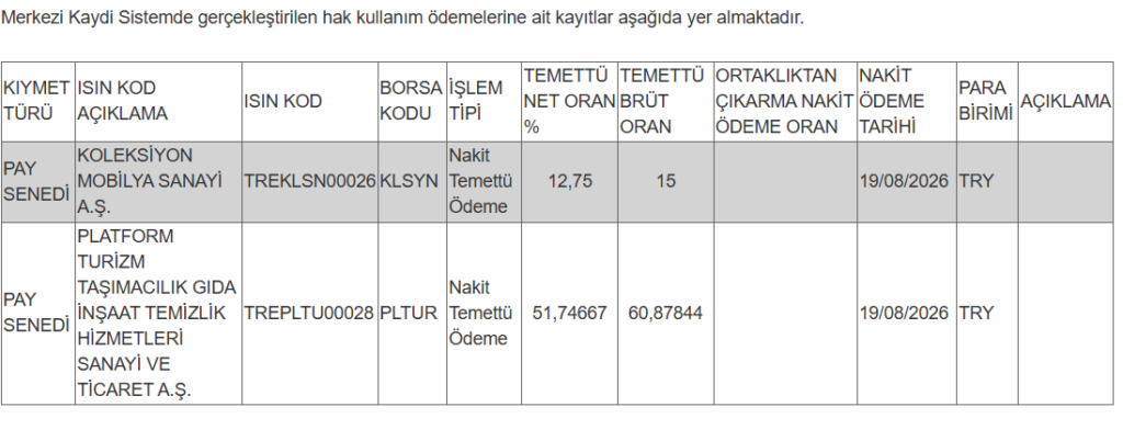 2 şirketin temettü ödemesi hesaplara yattı | Rota Borsa